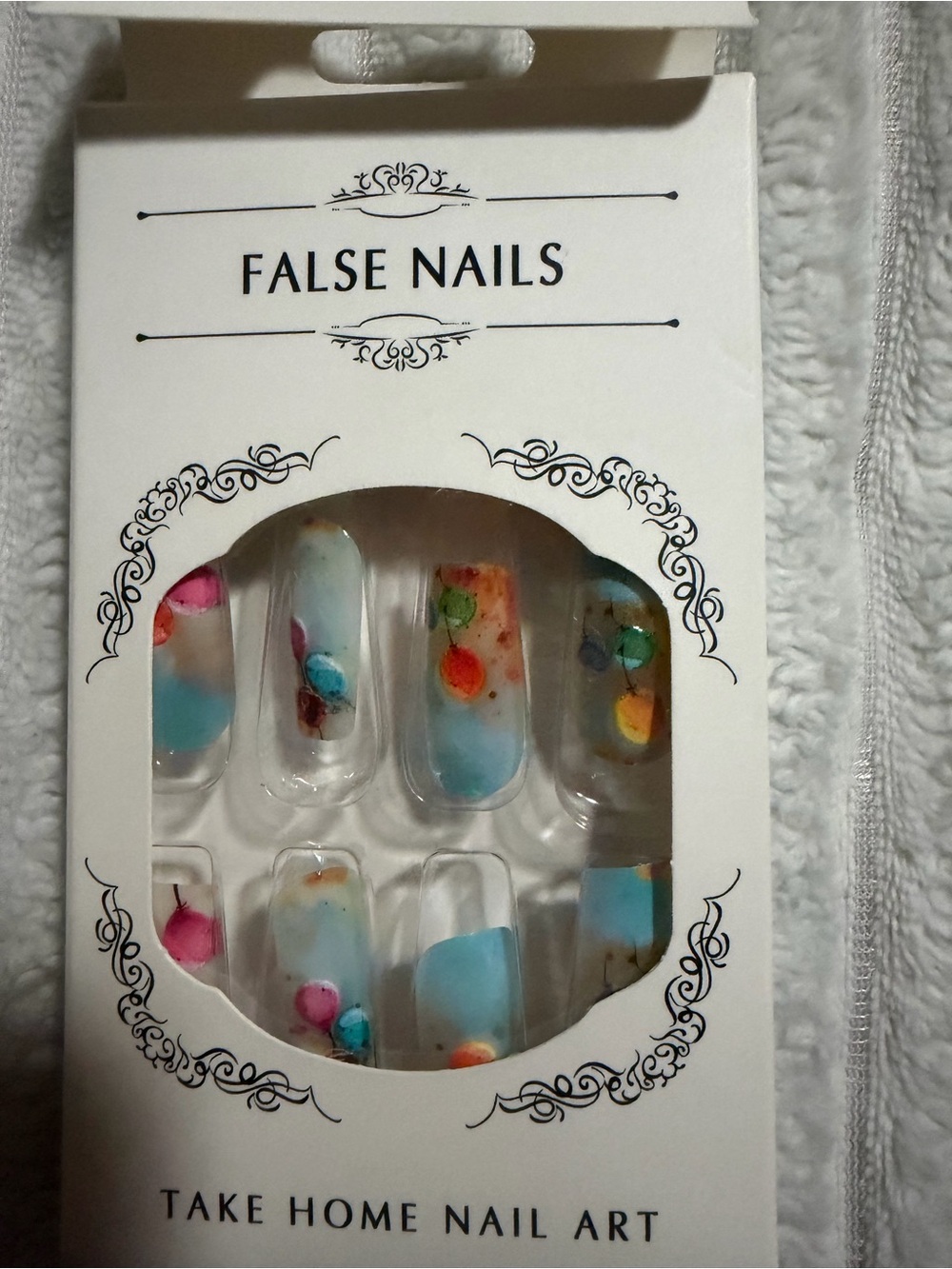 Blue Multicolor Dot Press-On Nails by